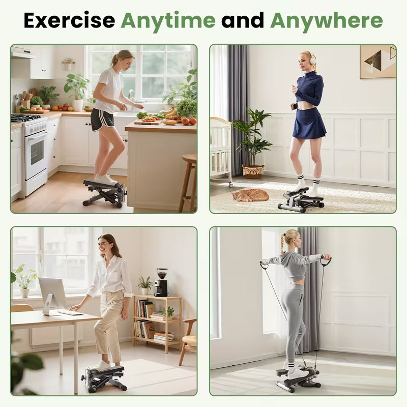 Stair Stepper with Resistance Bands – Twist Motion, Full Body Workout