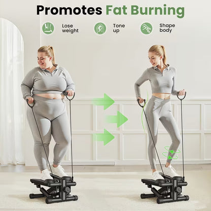 Stair Stepper with Resistance Bands – Twist Motion, Full Body Workout